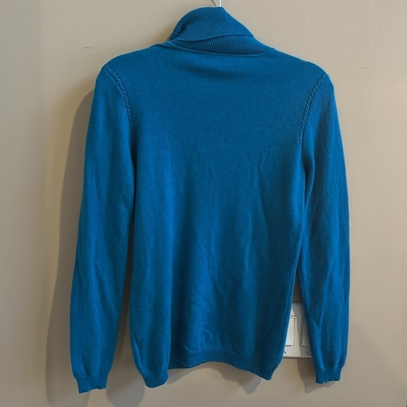 Magaschoni Blue Teal Cashmere Turtleneck Sweater Size Medium - Picture 10 of 10